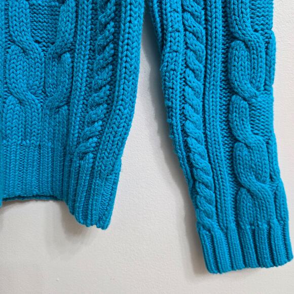 Chaps Womens Fisherman Preppy Classic Heritage Cable Knit Turtleneck Sweater M - Picture 4 of 9